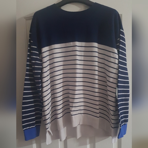 Lands' End Sweaters - Striped Sweatshirt Lands End